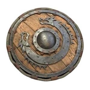 Escudo vikingo redondo de madera con Leatham Maiden Caballero medieval Artículo de regalo hecho a mano - Product Image 3