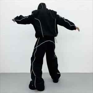 Ensemble survêtement en nylon personnalisé, veste zippée oversize en polyester, réfléchissant, imperméable et coupe-vent, et pantalon de jogging - Product Image 4