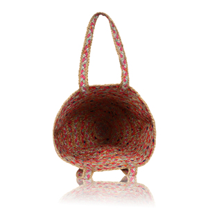 Bolso de Playa de Yute Ecológico Estilo Boho, Tamaño Mediano, Asa de Cuerda, Reutilizable, Forma de Cubo, Bolso de Mano para Mujer - Product Image 2