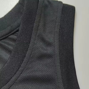 Maillots de basket-ball avec logo personnalisé, ensemble d'éventail de broderie, maillots de basket-ball respirants avant court de grande taille - Product Image 5