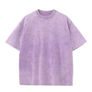 OEM T-shirt délavé à l'acide de haute qualité pour hommes 100% coton décontracté O-Neck Style Plain Dyed Ring T-Shirts prix de gros - Product Image 4