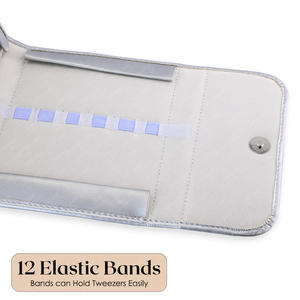 Pinzas de extensión de pestañas al por mayor para 12 pinzas en una caja de cuero soporte apto para organizador de pinzas cubierta de cuero - Product Image 5