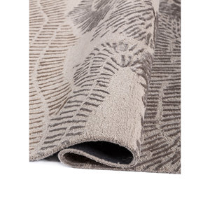 Tapis rectangulaire en laine et viscose tufté à la main, motif rayures abstraites, couleur ivoire, pour salon, chambre, couloir - TR-15257 - Product Image 2