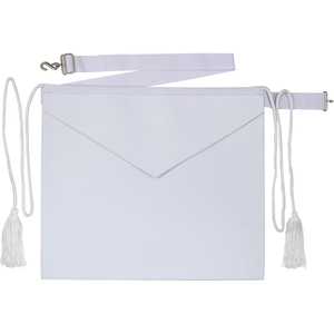 Tablier maçonnique classique blanc respirant en cuir pour CANDIDATE ENTERED APPRENTICE - Product Image 1