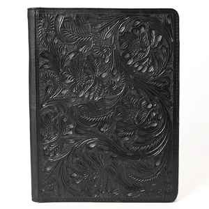 Trendy Western Tooled Leather Folder Binding Paper Organizer Portfolio <b>A4</b> Customized Leather Document Portfolio <b>File</b> - Product Image 2