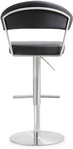 Luxury Design <b>Adjustable</b> Stainless Steel Bar Chair TQC Model 41015 Eco-Friendly Strong High Quality Black Leather Comfort - Product Image 3