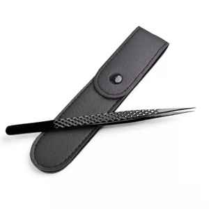 Pinces à épiler professionnelles en acier inoxydable à pointe en or plasma noir personnalisées, durables, précises, 10 mm, pinces à épiler pour cils volumineux - Product Image 6