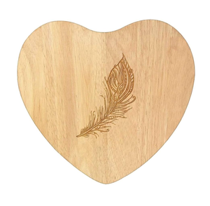 Cuisine rectangulaire en forme de coeur épaisse grande planche à découper ronde en vrac personnalisée fabricant en bois d'acacia - Product Image 4