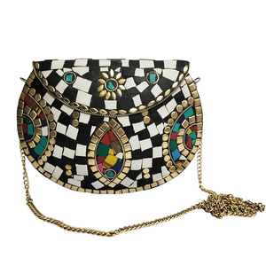 Bolsos Tribales de Mosaico Hechos a Medida con Resina y Adornos de Piedra, Ideales para Tiendas de Accesorios de Moda para su Reventa - Product Image 1