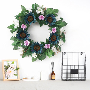 Boda familiar Decoración al aire libre Guirnalda <span class=keywords><strong>de</strong></span> peonía rosa y caléndula para aro <span class=keywords><strong>de</strong></span> <span class=keywords><strong>fieltro</strong></span> <span class=keywords><strong>de</strong></span> puerta delantera para Navidad y Halloween - Product Image 1