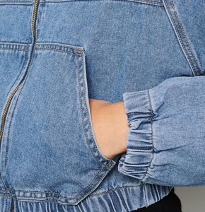 แจ็กเก็ตยีนส์ลำลองสำหรับผู้หญิงมาใหม่เสื้อแจ็กเก็ตยีนส์ฟอกเอวยางยืดมีซิปสำหรับ2023 - Product Image 4