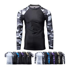 Chemise de compression à manches longues de haute qualité par sublimation Camo BJJ Jiu Jitsu Rash Guard pour adultes en polyester Spandex - Product Image 1
