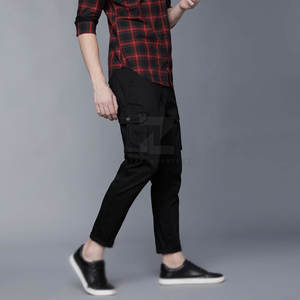 Nouveau design de pantalon Cargo pour hommes Logo personnalisé Coton droit Écologique Respirant Workout Casual Wear Lightweight Dark Mid - Product Image 5