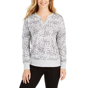 Top da donna Ideology grigio a collo aperto, traspirante, con stampa - Product Image 1