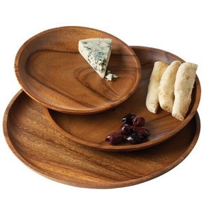 Assiette en bois d'acacia pour la maison, dessus de table, vaisselle, assiettes en bois naturel 100% de luxe sur mesure pour prix de gros - Product Image 6