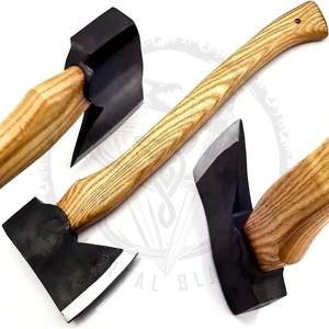 Hacha Multifunción Forjada en Acero de Alto Carbono con Mango de Madera de Fresno para Exteriores, Hacha Resistente para Cortar Madera - Product Image 1