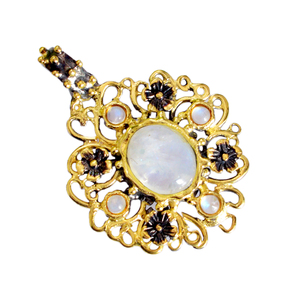 Nueva llegada de alta calidad sólido 925 joyería de plata esterlina Arco Iris piedra lunar piedra preciosa colgante joyería fina para mujeres y niñas - Product Image 1