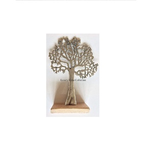 <b>Tree</b> Shape Designer Sculpture Silver Color Aluminium Casted Decorative <b>Tabletop</b> Office and Home Decorative Accessories Supplies - Product Image 1