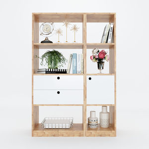 Étagère décorative Fika III 95x32x150cm Design scandinave Bois d'hévéa KS68051 - Product Image 2