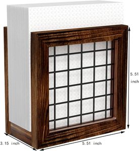 Servilletero para mesa Dorhors Farmhouse Servilletero Servilleteros de madera para encimera de cocina Mesa de comedor (Marrón rústico) - Product Image 6