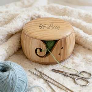 Cuenco de Hilo de Madera Simple, Portátil y Decorativo, Hecho a Mano, para Tejer a Crochet |   Portahilos en Espiral de Madera Natural Ecológico y Duradero - Product Image 6