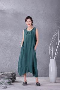 Robe d'été en coton décontractée à coupe ample robe d'été légère pour la maison robe de vacances confortable à porter au quotidien - Product Image 5