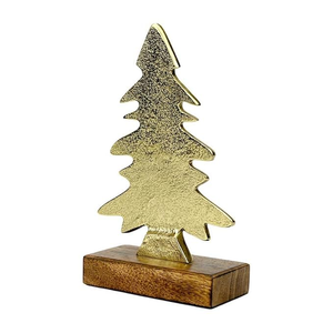 Sculpture décorative d'arbre antique avec base en bois, accent fabriqué en aluminium pour la célébration de mariage à la maison moderne et les arbres de fête - Product Image 1