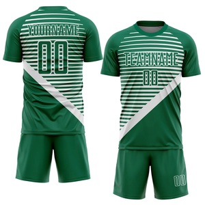 Ensemble de maillot et short de football pour hommes vert, sublimé, personnalisation d'équipe, anti-transpiration, léger, équipement d'entraînement, uniforme - Product Image 1