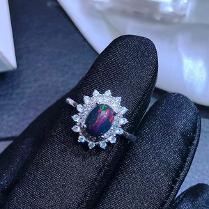 แหวนโอปอลสีดำ R001สีเงิน925ชั้นสูงเครื่องประดับขายส่งจากประเทศไทย - Product Image 5