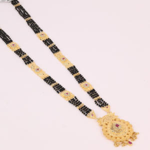 Traditional Women's Mangalsutra Pendant Gold Plated <b>Copper</b> Brass Chapado Wedding Season Gift - Product Image 2