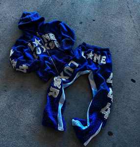 ชุดวอร์ม500 GSM ประดับพลอยเทียมปักลายโลโก้ตามสั่ง - Product Image 1