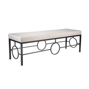 Banc de salle à manger en fer fabriqué à la main avec coussin rembourré et usine de design de cercle artistique Usine de meubles en métal - Product Image 2