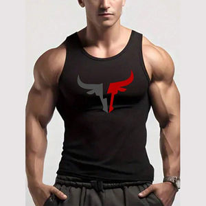 Camiseta de hombre de peso pesado de entrenamiento informal transpirable personalizada, ajustada para Fitness camiseta sin mangas, deportes musculares, gimnasio - Product Image 1