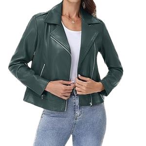Chaqueta de Piel de Oveja para Mujer, Personalizada 2026, Transpirable, Ecológica, Resistente al Viento, Manga Larga, Sólida, con Relleno de Algodón - Product Image 4