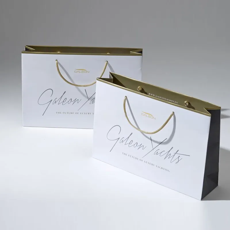 Piccola borsa di lusso con manici di carta custom sacchetto di carta vino sacchetto di carta per vino con logo stampato