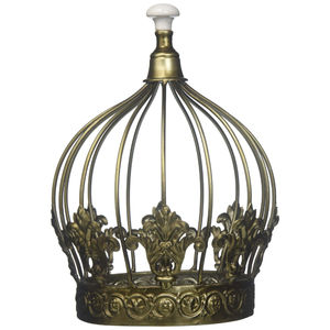 Corona Decorativa de Metal Plateado y Dorado Inspirada en el Hierro, Ideal para Decoración de Mesa Navideña en Casa, Festividades y Granjas - Product Image 2