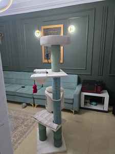 Modern Handicraft <b>Cat</b> Tree <b>Tower</b> with Multi-Level Plush Condo Vertical Sisal <b>Scratching</b> Posts Hanging Toy for Indoor <b>Cats</b> - Product Image 5