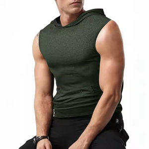 Sudadera con capucha sin mangas para hombre, camiseta sin mangas para gimnasio, entrenamiento, correr y Culturismo - Product Image 3