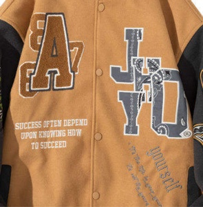 Chaqueta Bomber Varsity de hombre con logotipo personalizado y cuello levantado, cortavientos para deportes al aire libre de invierno, Parka de verano con estampado de letras recubiertas - Product Image 6