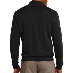 Pull à col en V à manches longues pour homme, gris chiné, coupe classique, confortable, en molleton imprimé, polyester/coton, écologique - Product Image 5