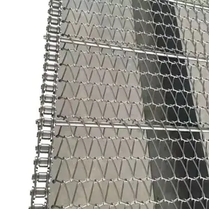 Food grade 304 stainless steel chain link spiral wire mesh conveyor belt food grade pu conveyor belt