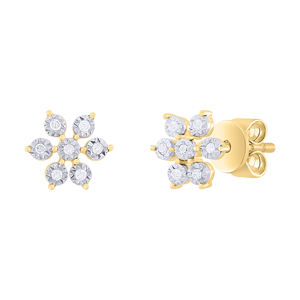 Pendientes de tuerca de oro de 18 quilates de nuevo diseño a la moda para mujer, accesorio de boda con pendientes de pera y gota de diamante - Product Image 1