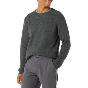 Suéter acanalado informal de manga larga transpirable para hombre, cárdigan con cuello redondo, suéteres Unisex Relax Fit - Product Image 1