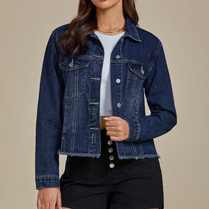 Chaqueta vaquera de manga larga para mujer, chaqueta vaquera de Color sólido para adultos, ropa informal para mujer, chaqueta vaquera de estilo moderno para mujer - Product Image 6
