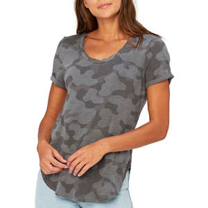 Camisetas informales de manga corta con cuello de pico para mujer, ropa de vestir con estampado personalizado a la moda - Product Image 1