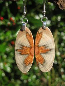 BOUCLES D'OREILLES EN BOIS 2024 AVEC DES MOTIFS EN RÉSINE Unisexe Vintage Drop Design Mignon Pendentif Longues Boucles D'oreilles Plaquées - Product Image 6