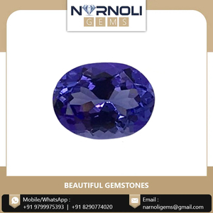อัญมณี Tanzanite หรูหราของแท้100% เจียระไนรูปไข่กึ่งสังเคราะห์และขัดเงา - Product Image 2