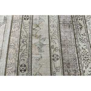 Alfombra Turca de 2,9x13,2 pies, Alfombra, Alfombra Blanca con Estampado Animal de Lana - Product Image 5