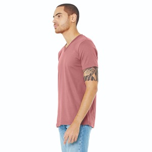 Camiseta de Cuello en V para Hombre, Mezcla de Algodón Suave, Camiseta Informal, Tejido Ligero y Transpirable, Corte Holgado, Prenda Superior Básica - Product Image 2