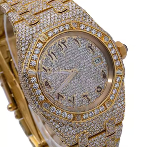 นาฬิกาสปอร์ตสไตล์ฮิปฮอปสุดหรูแบบโบราณสไตล์อาหรับ  ระบบอนาล็อก Miyota  สำหรับทั้งชายและหญิง  ตัวเรือนสแตนเลสสีทองเหลือง  ได้รับการรับรอง VVS - Product Image 4